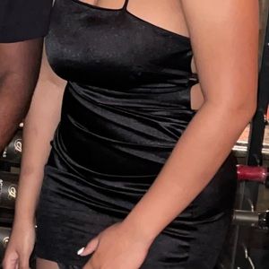 Body Con Silk Dress Open Back Crossed